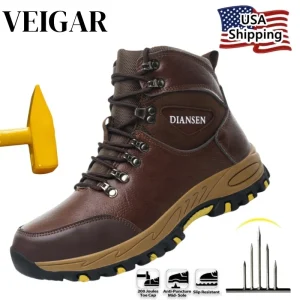 Waterproof Leather Indestructible Men Safety Boot