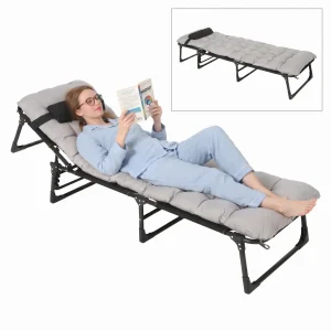 Foldable Camping Cot Adults W/ Mattress & Pillow