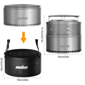 19-in.  Portable Stainless Steel Camping Stove,